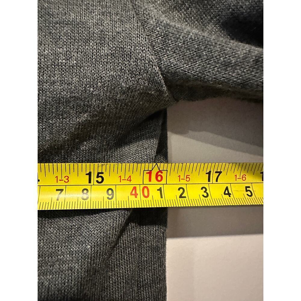 Small Gray Sweater Shawl Collar Draped Front Long Sleeve Work Office Blouse Top - Picture 8 of 9